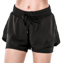 Летние спортивные Шорты женские Высокая талия ремень Фальшивое Болеро фитнес Шорты свободные размер yoga Шорты женские