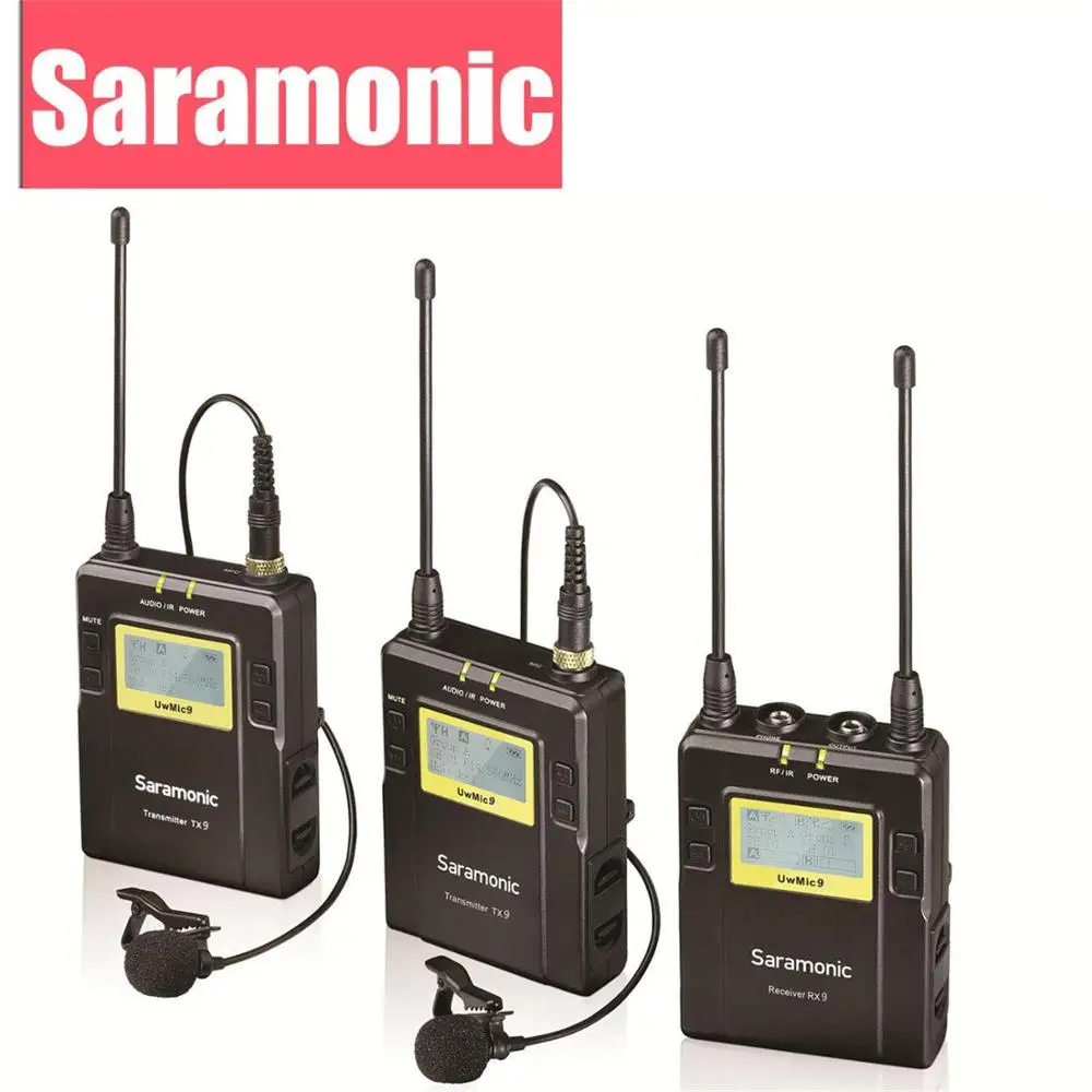 Saramonic UWMIC9 UHF видео трансляции интервью петличный беспроводной микрофон системы для Canon Nikon DSLR камеры sony видеокамеры - Цвет: UwMic9T