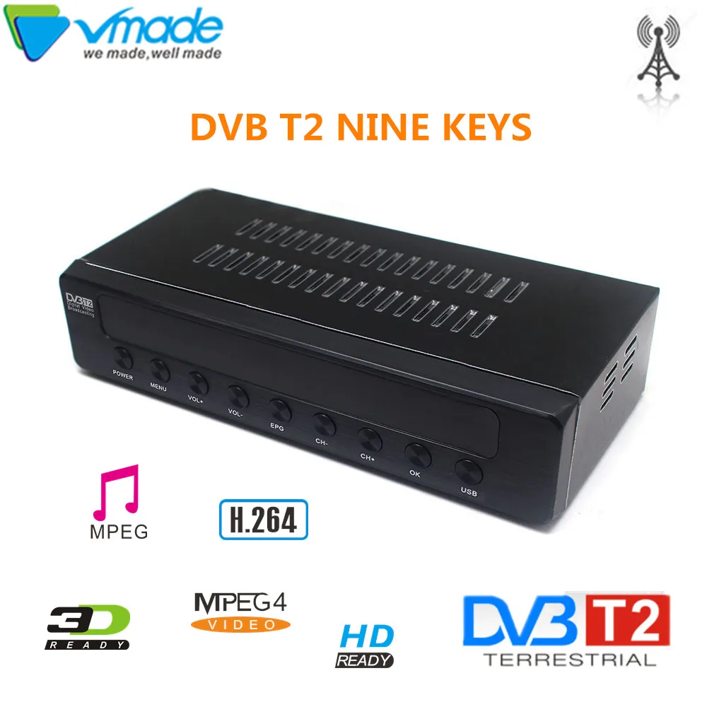 

2019 Hot sale dvb t2 Digital TV Box Terrestrial Signal tv receiver DVB T2- DZ045 H.264 MPEG-2/4 Nine Keys HD 1080P Media player