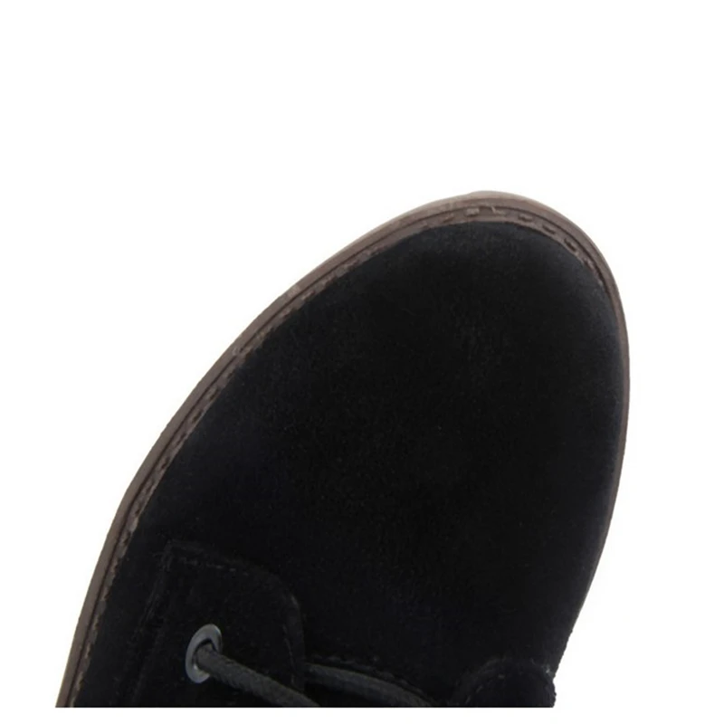 JIANBUDAN/Зимние плюшевые повседневные хлопковые ботинки женские теплые зимние ботинки на высоком каблуке 6,5 см теплая замшевая обувь на меху со шнуровкой Большие размеры 36-43