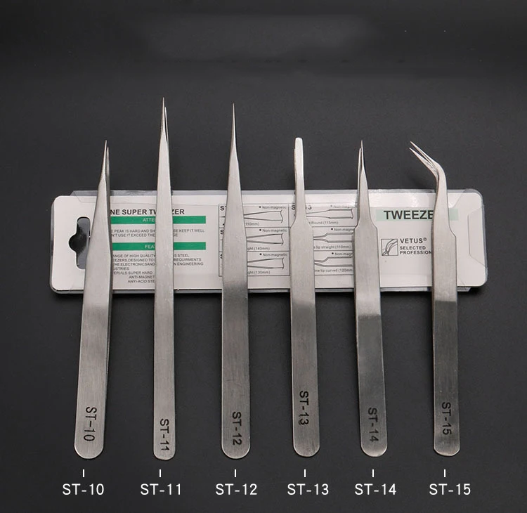 Нержавеющая сталь анти-магнитные промышленные пинцеты из нержавеющей стали защелка Пинцет плоскогубцы Пинцет Набор электрика ремонт