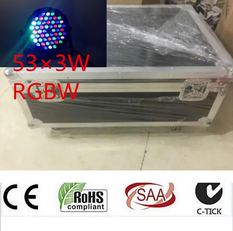 

6pcs 54X3W led par + flightcase +dmx cable DJ Par LED RGBW Wash Disco Light DMX Controller Free Shipping