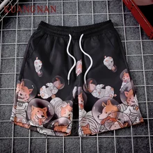 KUANGNAN, повседневные летние хлопковые шорты с принтом космической собаки, мужские уличные шорты, мужские летние шорты, мужские хлопковые шорты, 5XL, новинка