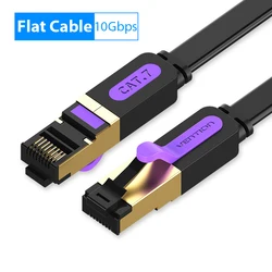 Vention High - Speed Cat7 Ethernet Network Cable - Durable STP Patch Cord for Enhanced Connectivity (Flat lan cable)