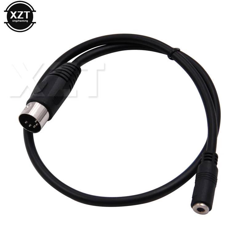 

PZ 1PCS NEW Stereo Female Socket Din MIDI 5 Pin Male Plug to 3.5mm Audio Cable for Microphone Multimedia High Quality