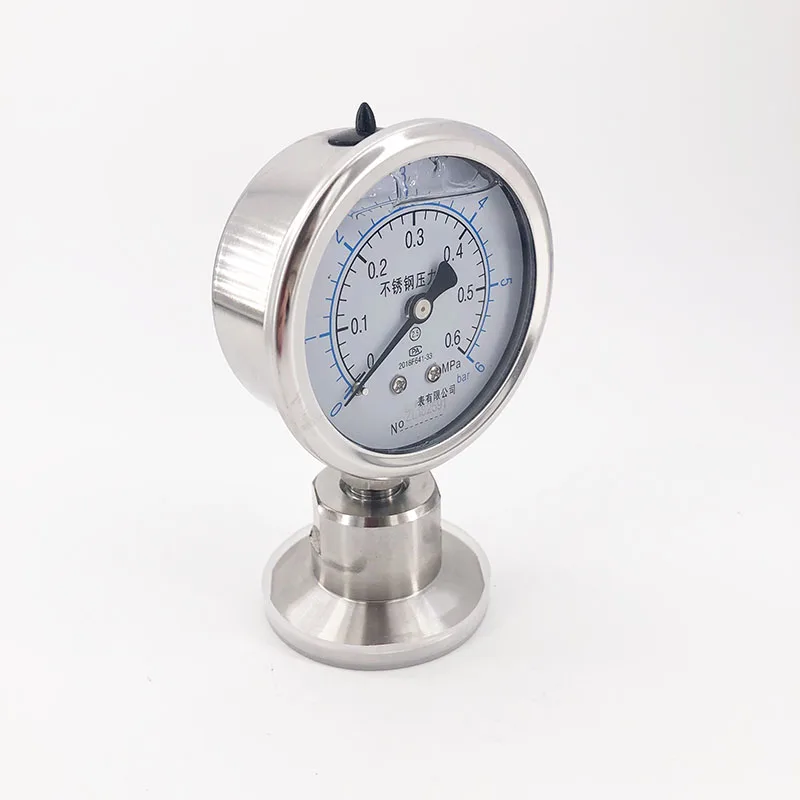 Sanitary stainless steel 304 YTP60BF Diaphragm pressure gauge clamp