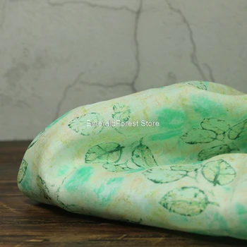 

New ramie printed fabric, fresh and fine fabric in summer, robe dress