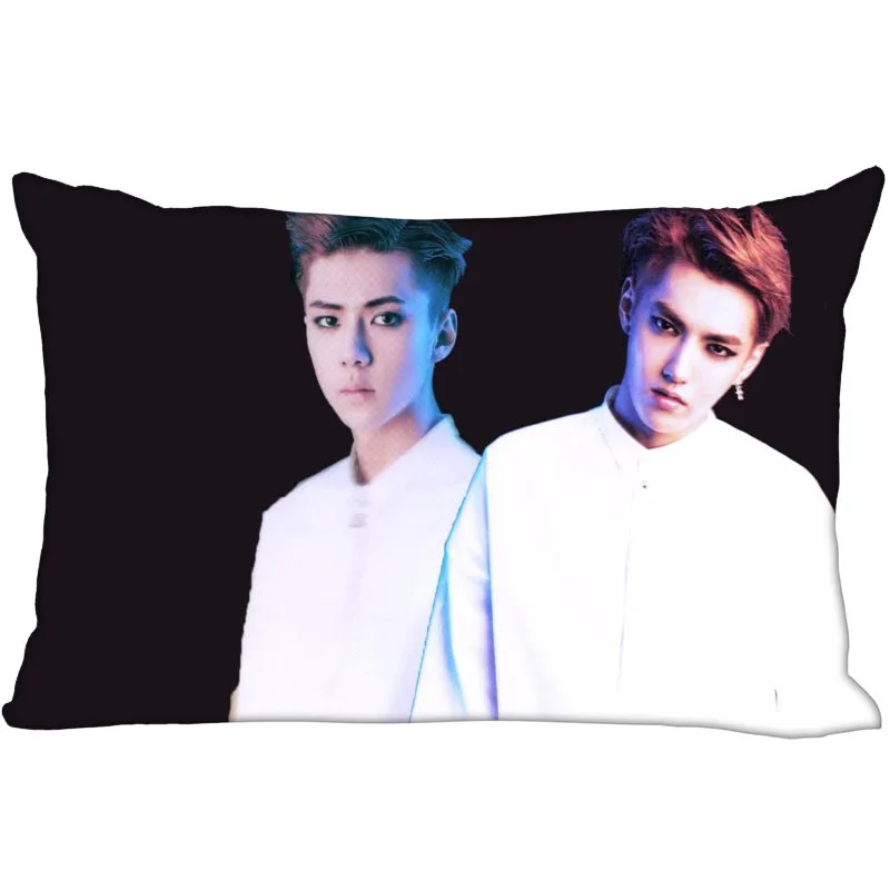 4 Новое поступление KPOP star custom EXO SE HUN напечатанная атласная наволочка с логотипом на две стороны больше размеров 35x45 см, 40x60 см, 50x75 см - Цвет: 4