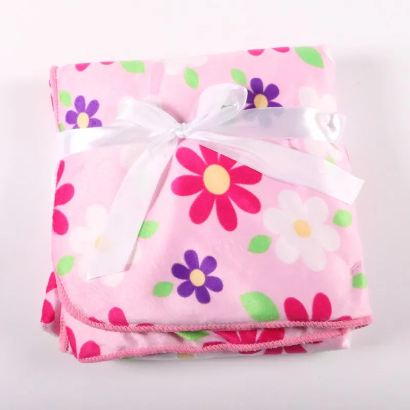 Заводская распродажа, детское одеяло, утепленное Двухслойное флисовое детское Пеленальное Одеяло Из Микрофибры, плед 76*102 см atrq0001 - Цвет: Pinkflower