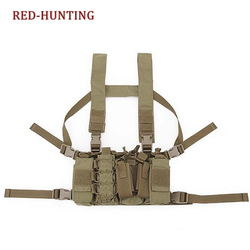 

Tactical Gear Military Combat Vest Chest Rig Light Outdoor Adjustable Hunting Vest with 5 Pouches