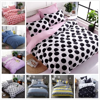 

Black White Duvet Cover 3/4 pcs Bedding Set Kids Child Soft Bed Linens Single Twin Full Queen King Size Quilt Bedspreads 150x200