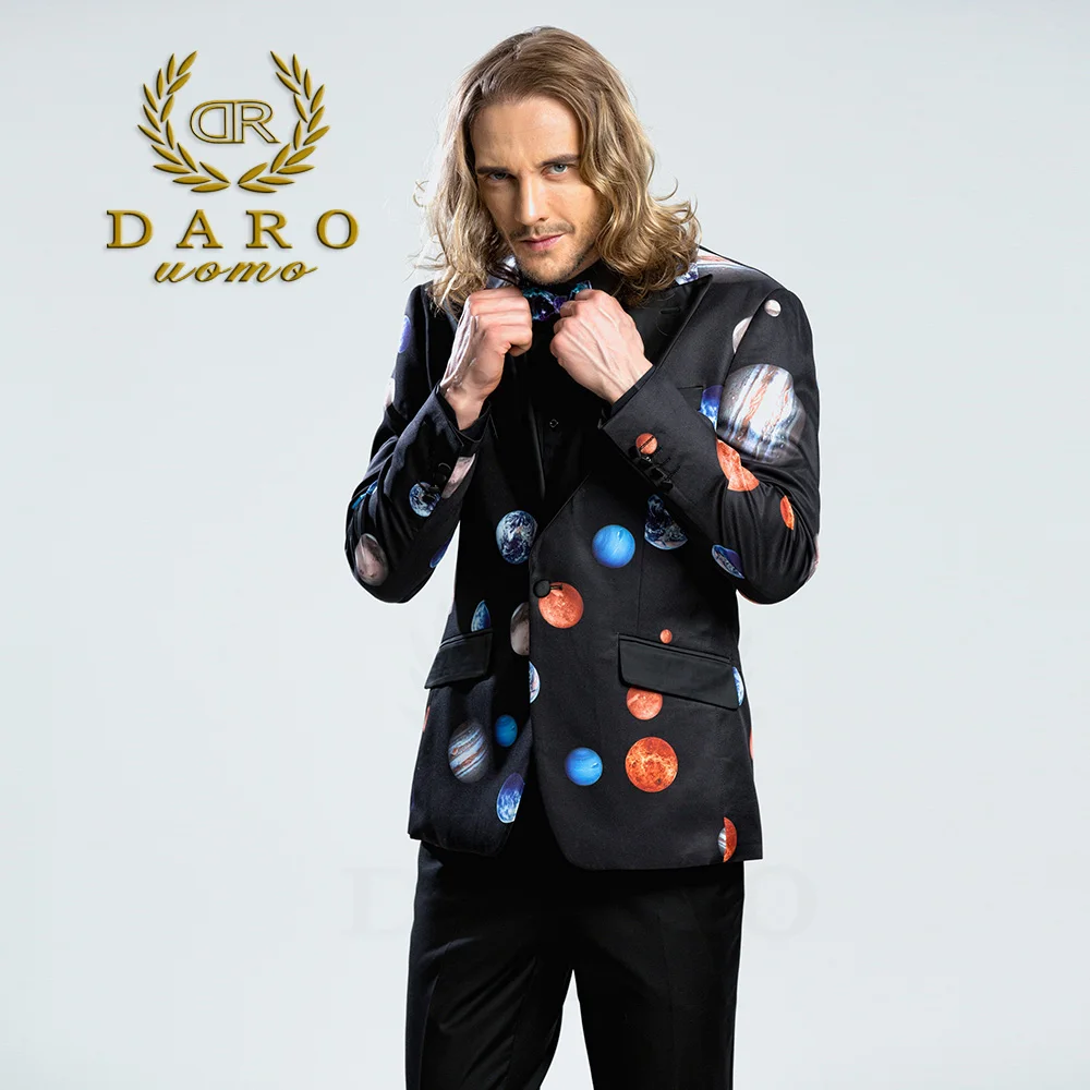 

2019 Men's Printed Blazer casual Slim Fit Suit Jacket Men Spring Autumn Trend Blazer Fashion Luxury Blazer Hombre DAROJ8208