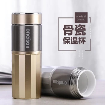 

Bone china liner Thermos Cup Thermo Mug Stainless Steel Thermos Mug insulated coffee Thermo bottle For Tea Vacuum Flask Cup