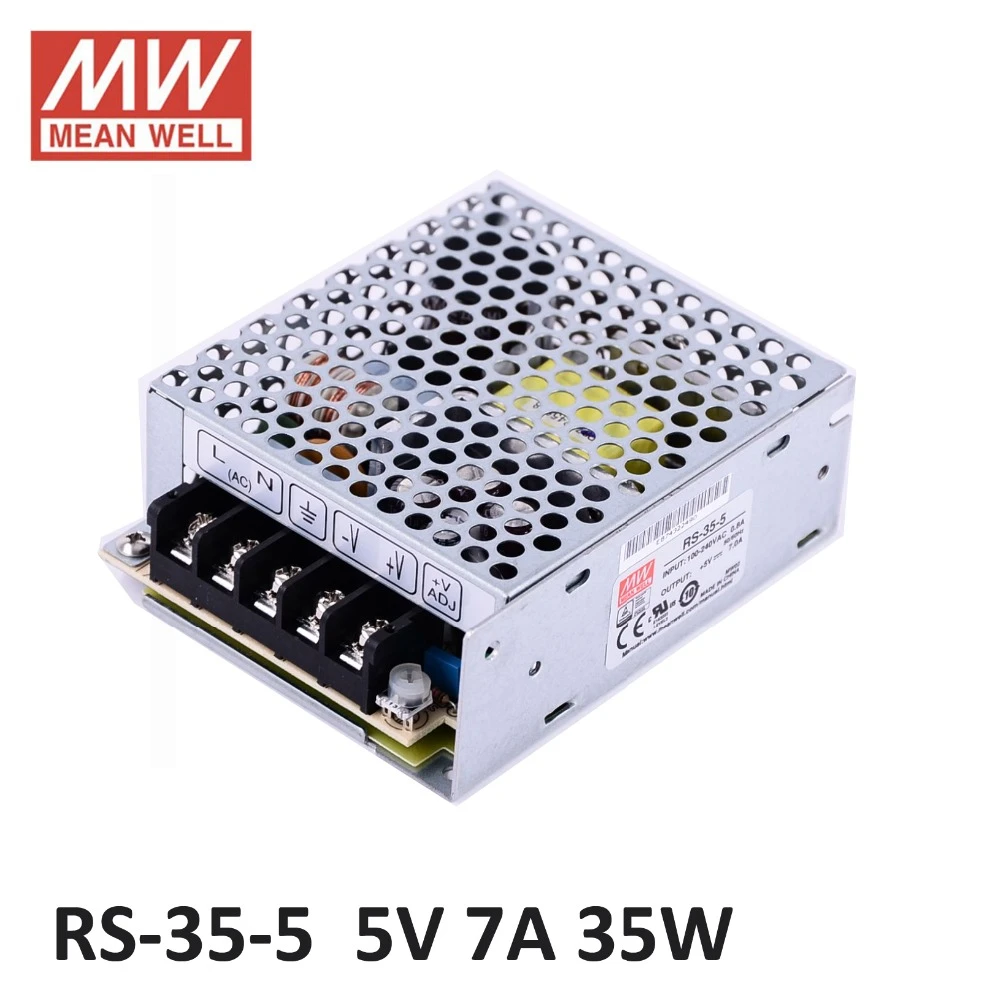 Switching Power Supply 35W 5V 7A; MeanWell LRS-35-5; Transformador Driver 