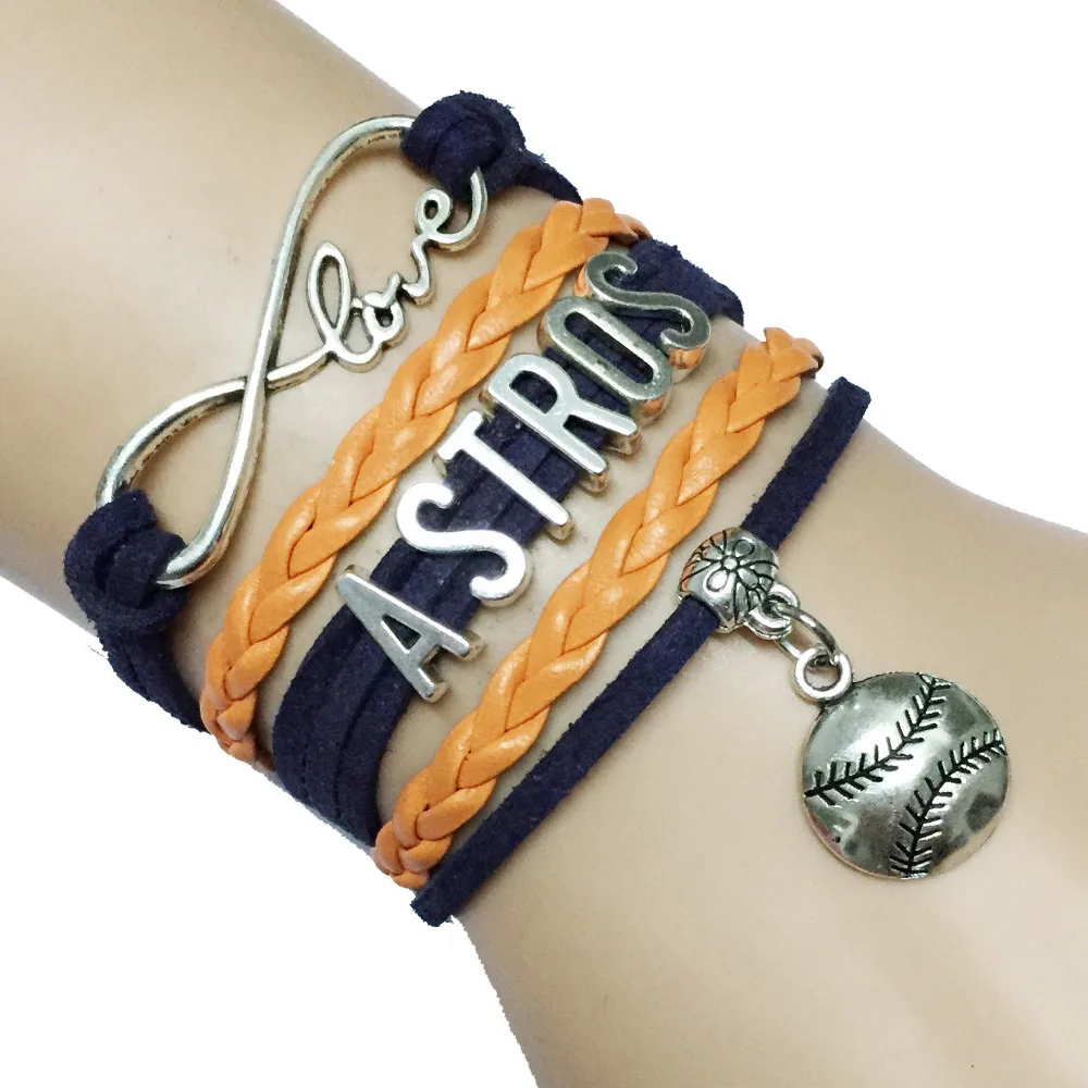 PersonalizedInfinityLoveLeatherSuedeASTROSBaseballSports