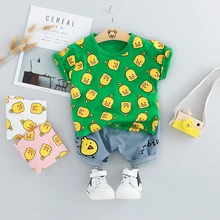 HYLKIDHUOSE летняя одежда для маленьких девочек и мальчиков, костюмы для малышей, комплекты одежды для младенцев, футболка и шорты, Детский костюм для отдыха