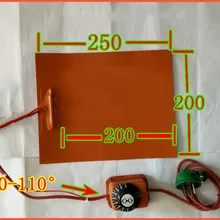 200*250 мм 220 в термостат контроль температуры FPB сплит-экран сокровище Мобильная Гибкая панель нагревательная пластина силиконовая нагревательная пленка