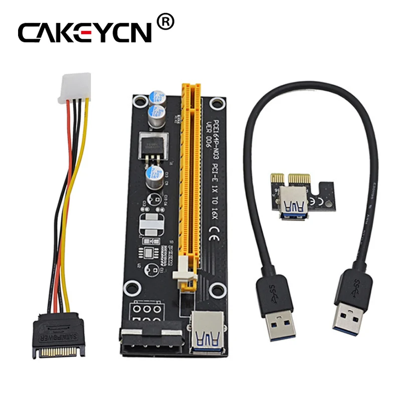 PCI E 1x до 16x Райзер карта Express 60 см USB 3 0 SATA к 4Pin IDE Molex адаптер для майнинга Bitcion