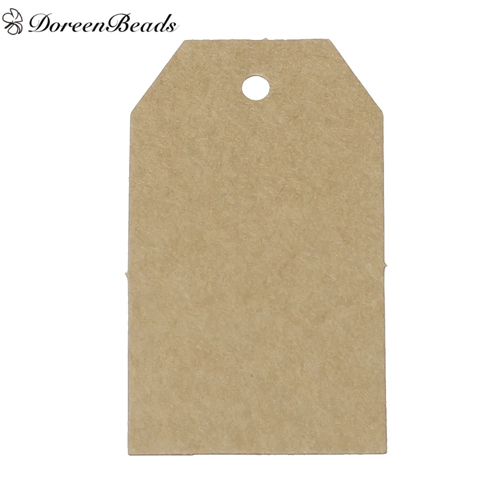 

DoreenBeads Paper Label Tags Polygon Brown Blank 70mm(2 6/8") x 40mm(1 5/8"), 50 PCs