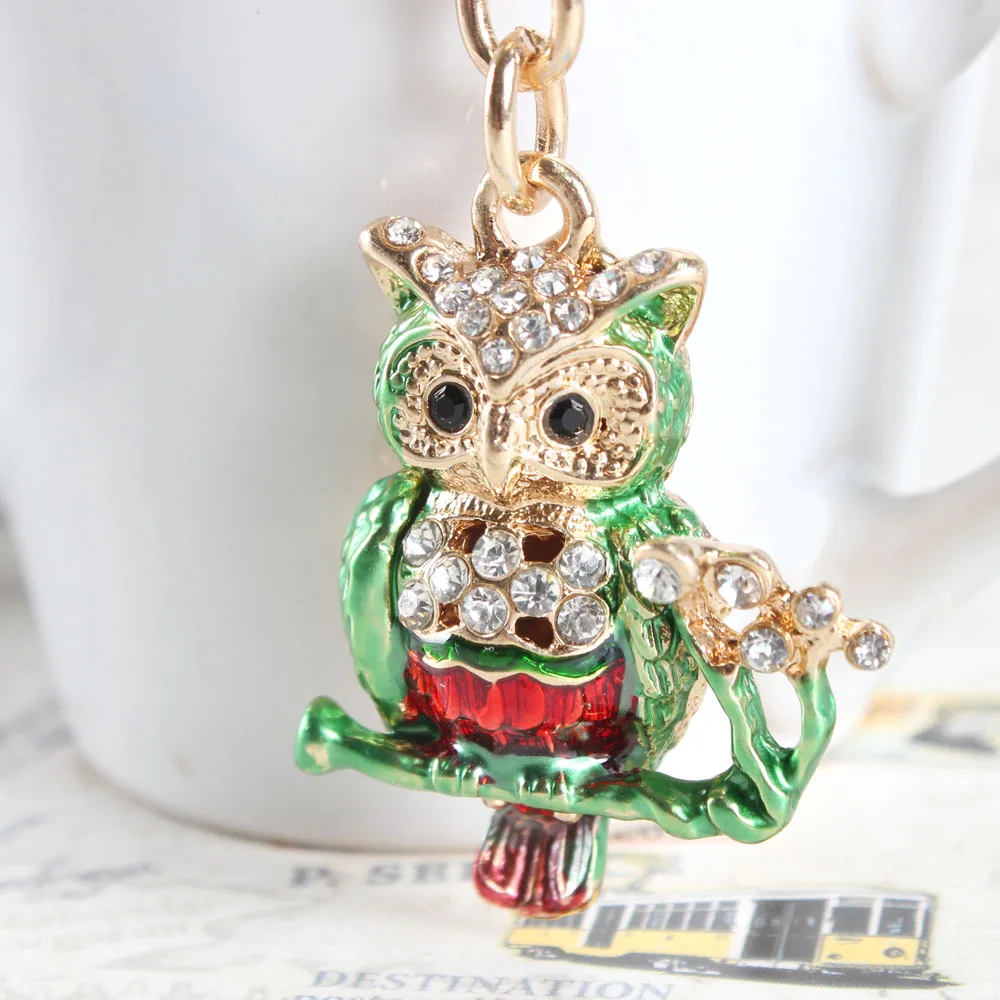 Lovely Mini Owl Branch Cute Crystal Charm Purse Handbag Car Key Keyring  Keychain Party Wedding Birthday Gift - AliExpress