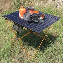 Портативный Кемпинг боковые столы с алюминиевой столешницей: Жесткий складной стол в сумке для пикника, кемпинга, пляжа, лодки