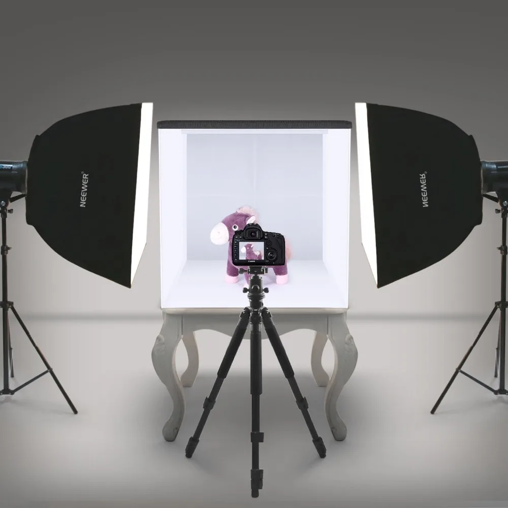 Neewer 2" x 20"/50x50 см Настольный светильник для фотосъемки, тент, студийный квадратный светильник, коробка с 4 фоновыми изображениями
