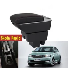 Для Skoda Rapid Armrest box центральный магазин содержание Rapid armrest box с подстаканником пепельница с интерфейсом USB