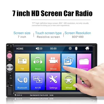 

HD 7 inch Car Radio Stereo Player Bluetooth Phone AUX-IN MP3 FM/USB/2 Din 12V Car Audio Auto MP5 Player Touch Screen