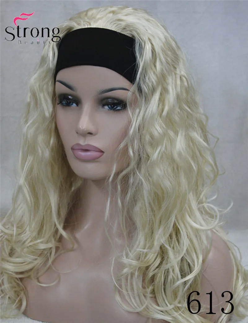StrongBeauty оголовье парики женские Синтетические Черные/светлые длинные вьющиеся волосы монолитные натуральные парики - Цвет: 613