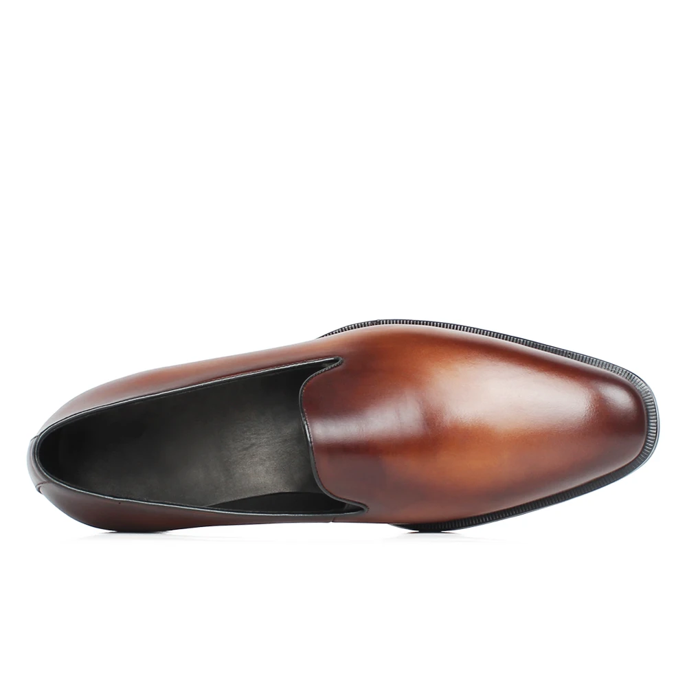 Sólidos Mocassins Vintage Masculino Hombre De Zapatos Dos Sapato Couro Verão Moda Vikeduo Escritório Genuíno Clássico Casamento Homens Do Brown Sapatos BqC6wAWtR