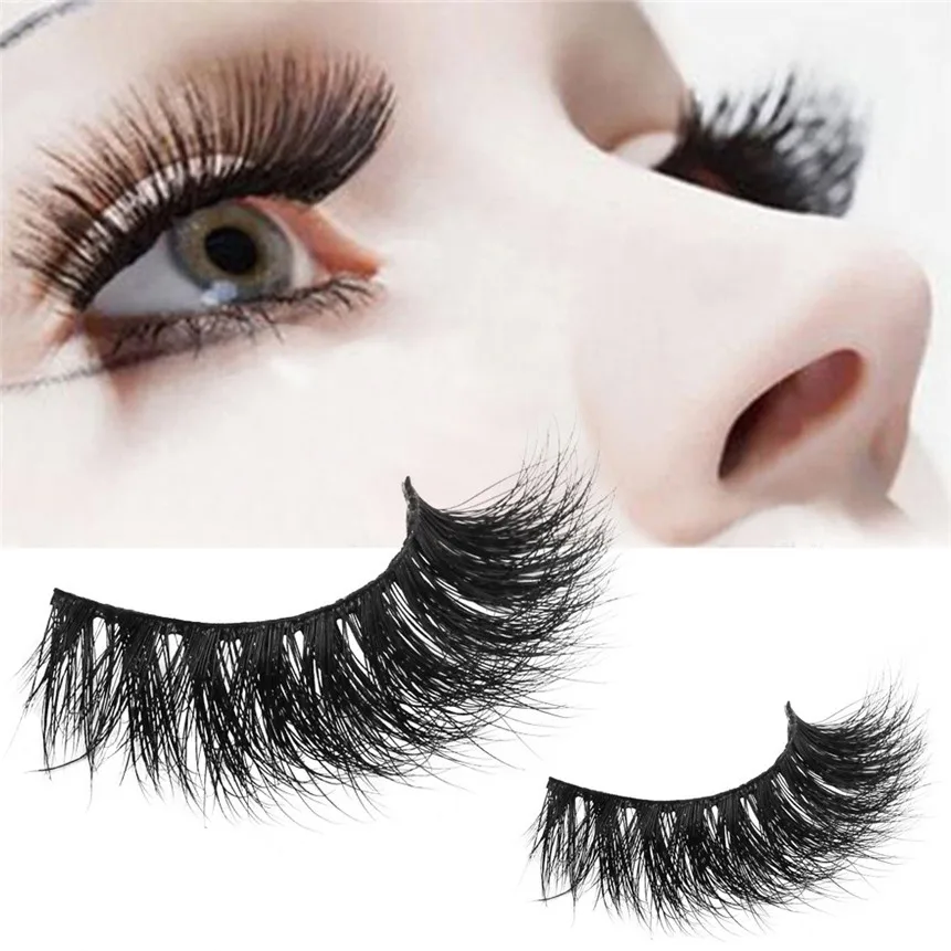 1 Pair False Eyelashes 3D Natural Multi Layer Thick Crisscross Eye