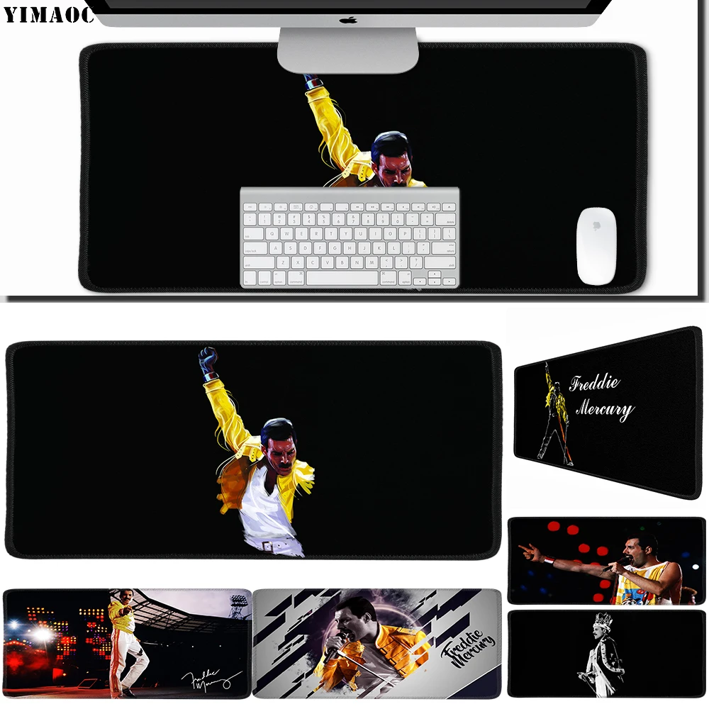

YIMAOC 40*90 cm Large Mouse Pad Gamer Mousepad Rubber Gaming Desk Mat with Locking Edge Freddie Mercury