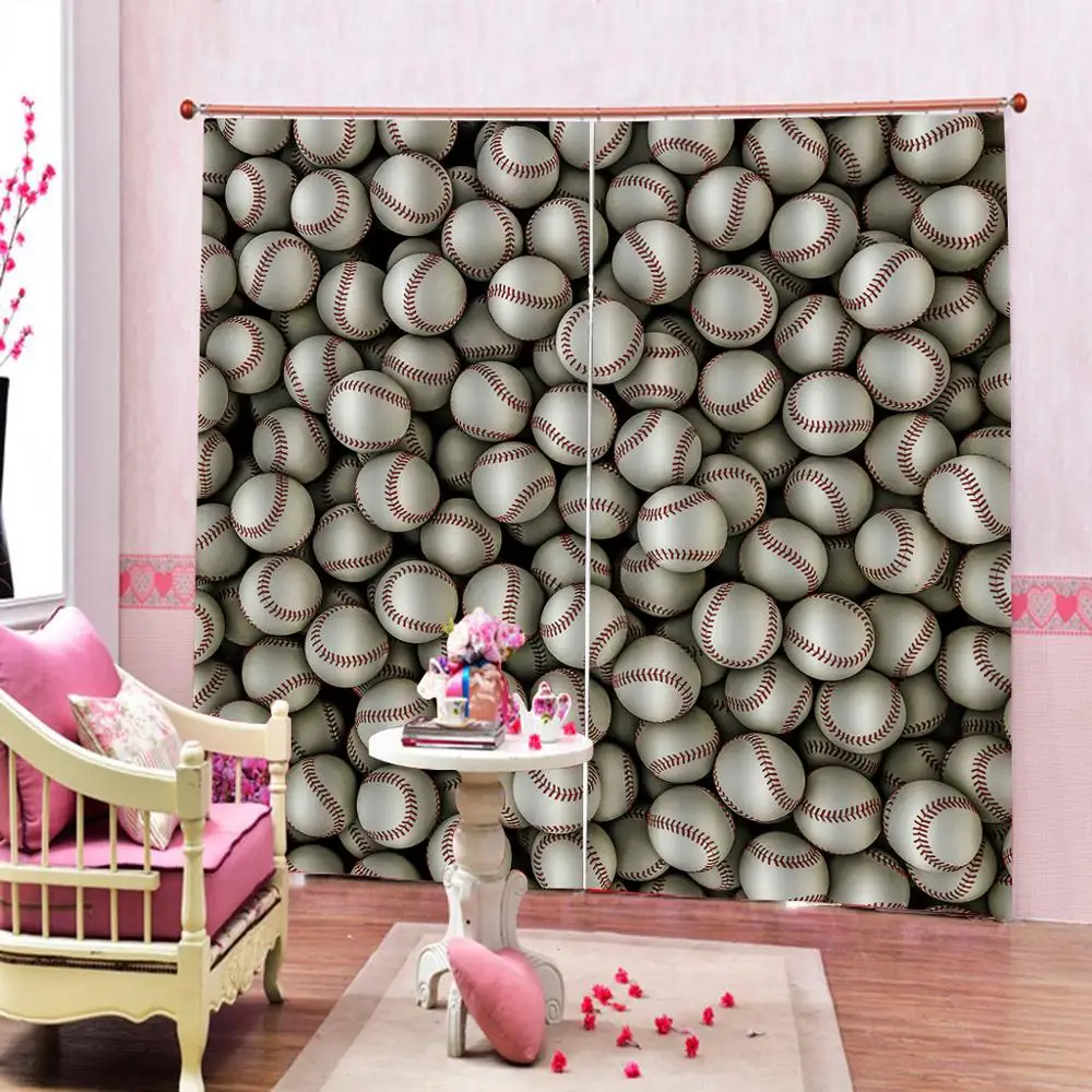 

Blackout curtain grey balls Curtain office Bedroom 3D Window Curtain Luxury living room decorate Cortina