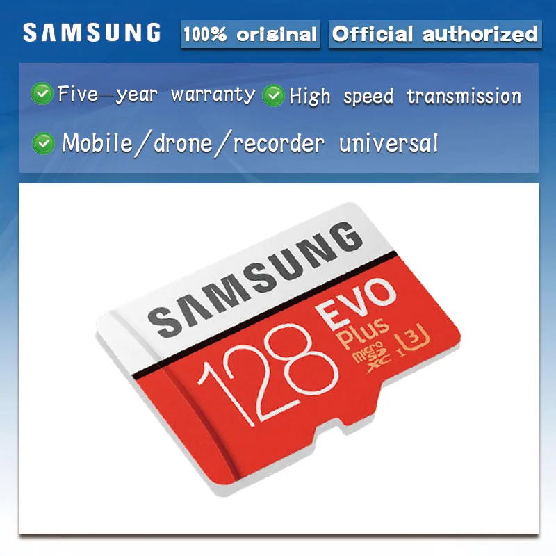 

SAMSUNG Micro SD card 128GB Memory Card EVO Plus 128 GB Class10 TF Card C10 microsd UHS-I U3 Free Shipping cartao de memoria