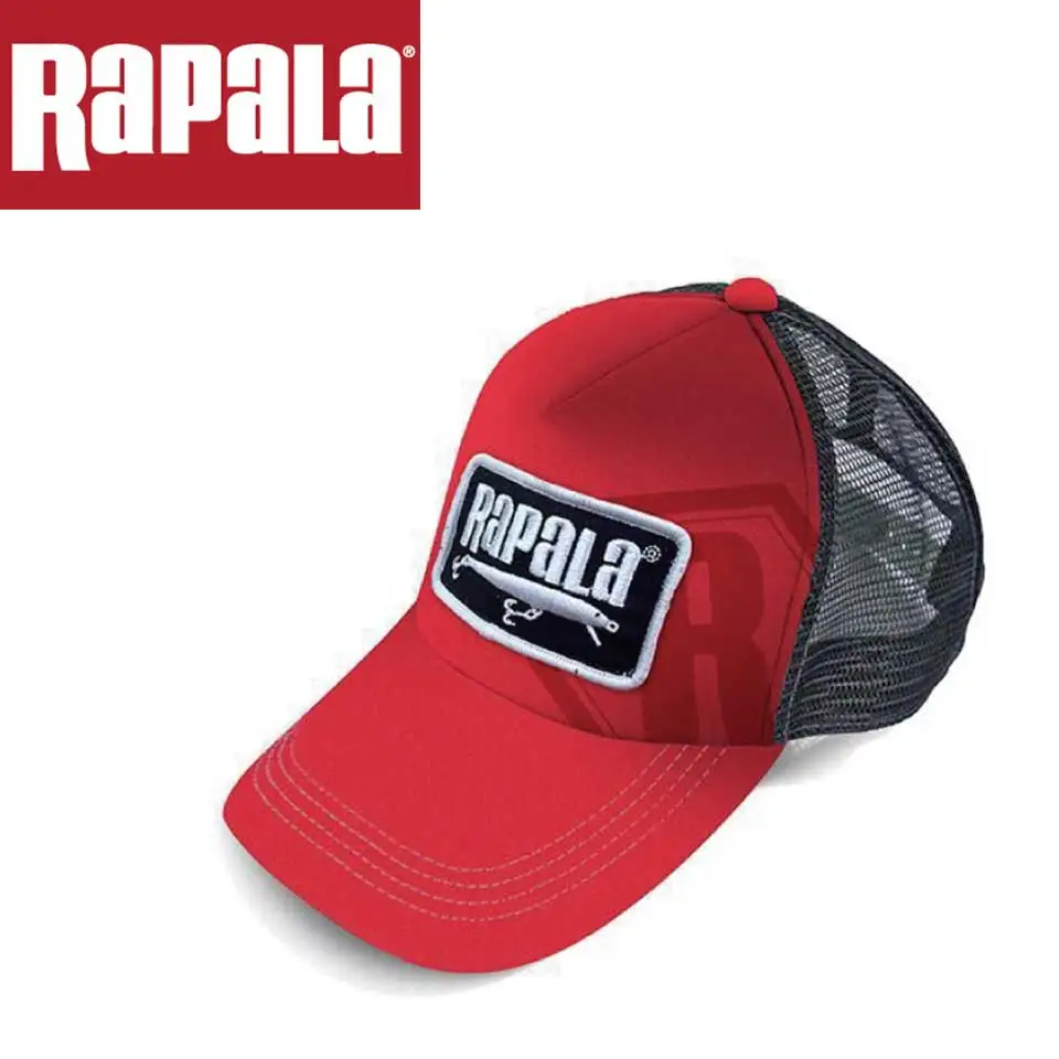 Rapala Fishing Lures Hat Red Black Tan Adjustable BASS ANGLER