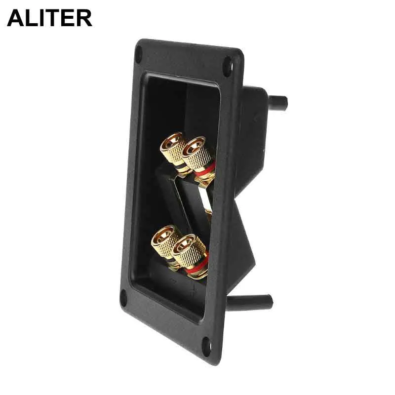 

Terminal Cup Connector 266 Parts Express Binding Posts Gold Banana Jacks Recessed Bi-Amp Speaker Box Black