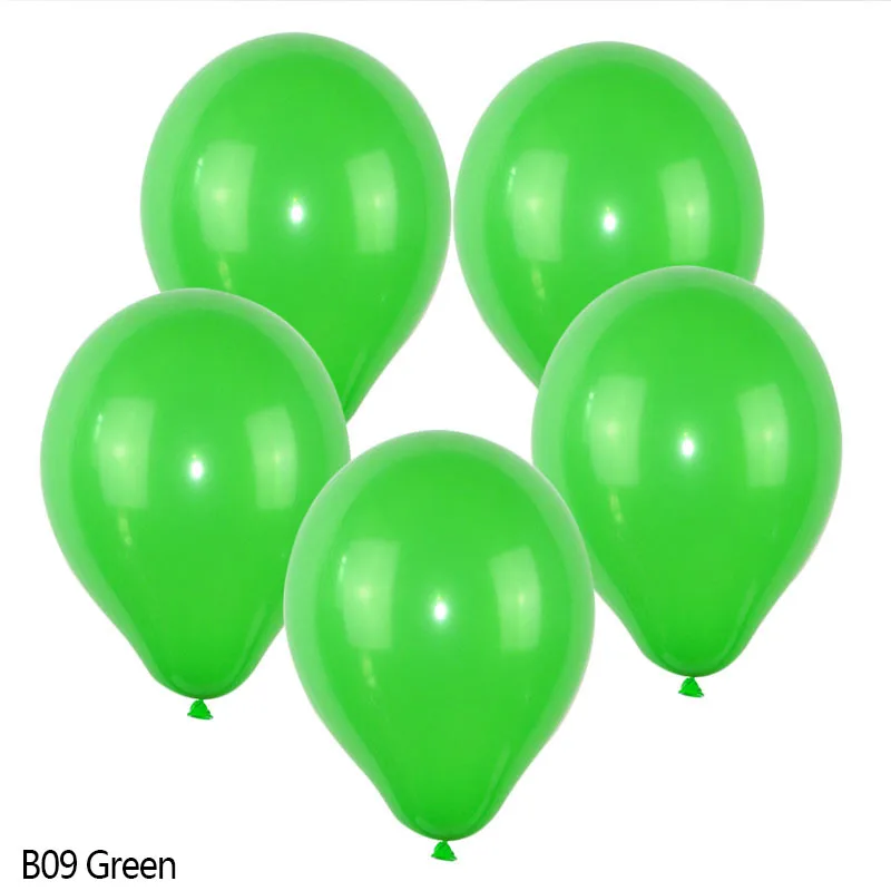 10 шт 10 дюймов толщиной 2,2 г латексные воздушные шары для гелия круглые шары Свадьба День рождения праздничные воздушные шары надувные воздушные шары - Цвет: B09 green-30