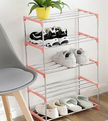 Домашний шкаф для обуви Deocr, стеллажи для хранения обуви, большая емкость, домашняя мебель, сделай сам, установка, шкаф для общежития, полка для обуви - Цвет: 5 layer pink