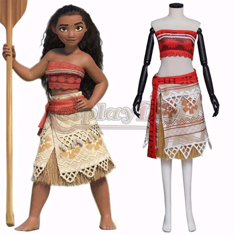 New Disney Girls Ladies Princess Moana Costume Cosplay Fancy Dress Custom Made Costumes Girls