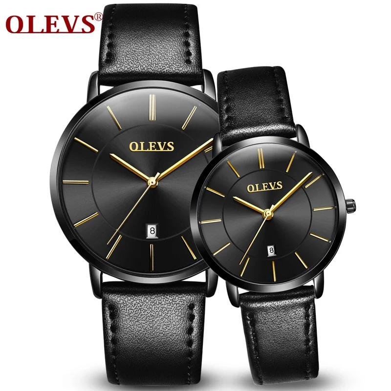 2018 Sport Couple Watch OLEVS Top Brand Luxury Men and Women Watches Auto Date Wrist watch Leather Clock Lover's Watch Black 2018 Sport Couple Watch OLEVS Top Brand Luxury Men and Women Watches Auto Date Wrist watch Leather Clock Lover's Watch Black