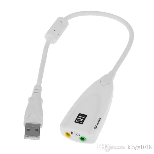 AMKLE внешняя звуковая карта USB 2,0 к разъему 3,5 мм 3D Аудио гарнитура микрофон наушники 7,1 канал 5HV2 адаптер для ноутбука - Цвет: White