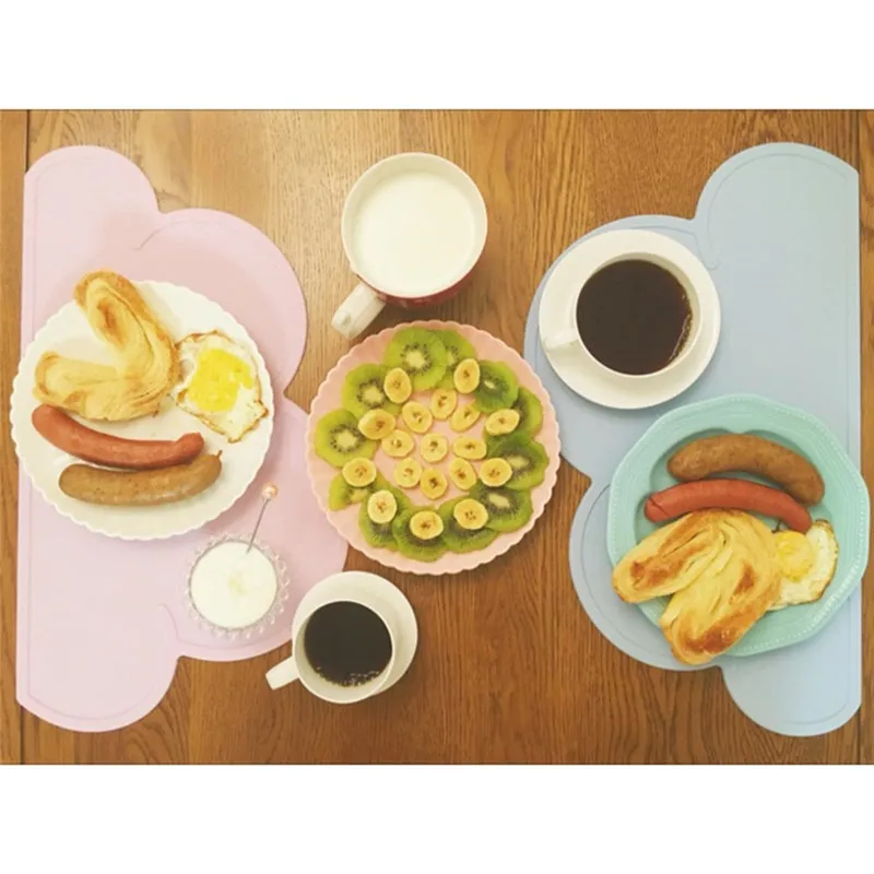 1PC Waterproof Washable Baby Kids Cloud Shaped Silicon Tableware Mat