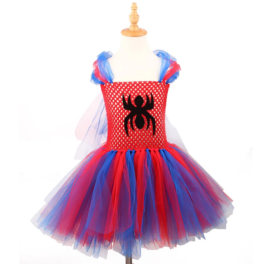 Kids Spider Pattern Tutu Dress Children Cosplay Halloween Christmas Costume Baby Girls (11)