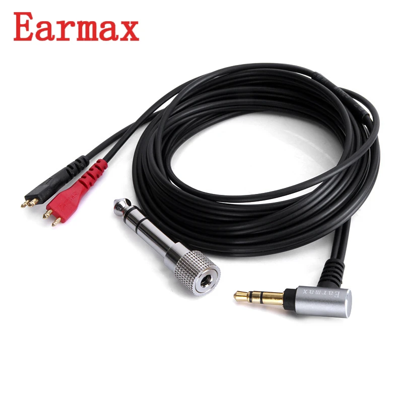 

Earmax Earphone Cable Replacement For Sennheiser-HD25 HD25-1 HD25-1 II HD25-C HD25-13 HD 25 Headphones Audio Cable With 6.3 Plug