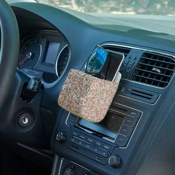 

Multi-function Car Organizer Storage Box Cell phone Holder Box PU Leather Car Shinny Box