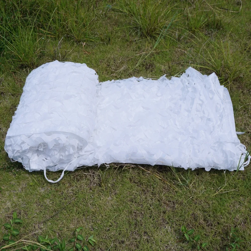 2MX3M Pure White Military Camouflage Netting with Mesh Net Camo Cover