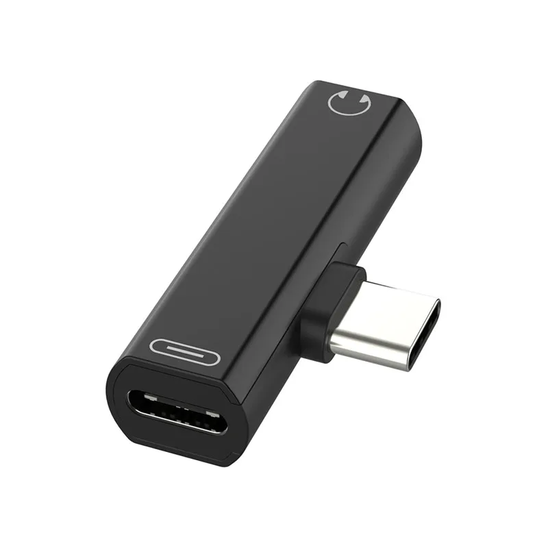 IKSNAIL 2 в 1 Тип C до 3,5 мм разъем для зарядки наушников конвертер usb type-C аудио адаптер для Xiaomi huawei P10 mate type C Телефон - Цвет: Black