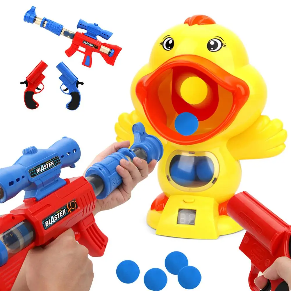 

Air Pump Shoot Hungry Duck Electronic Scoring Dynamic Music EVA Foam Ball Funny Novel Toys For Children Shooting Game Toy