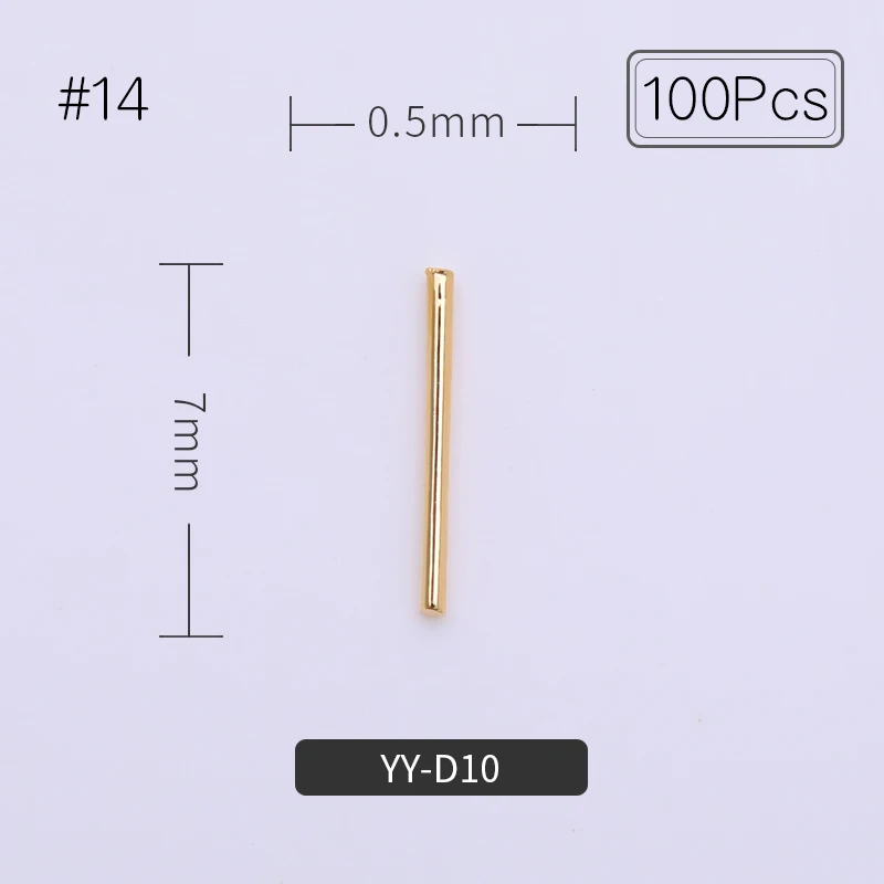 100 шт Смешанные узоры для ногтей металлические заклепки для УФ-геля 3D украшения для ногтей Золотой Цвет Советы для ногтей DIY дизайн - Цвет: 14