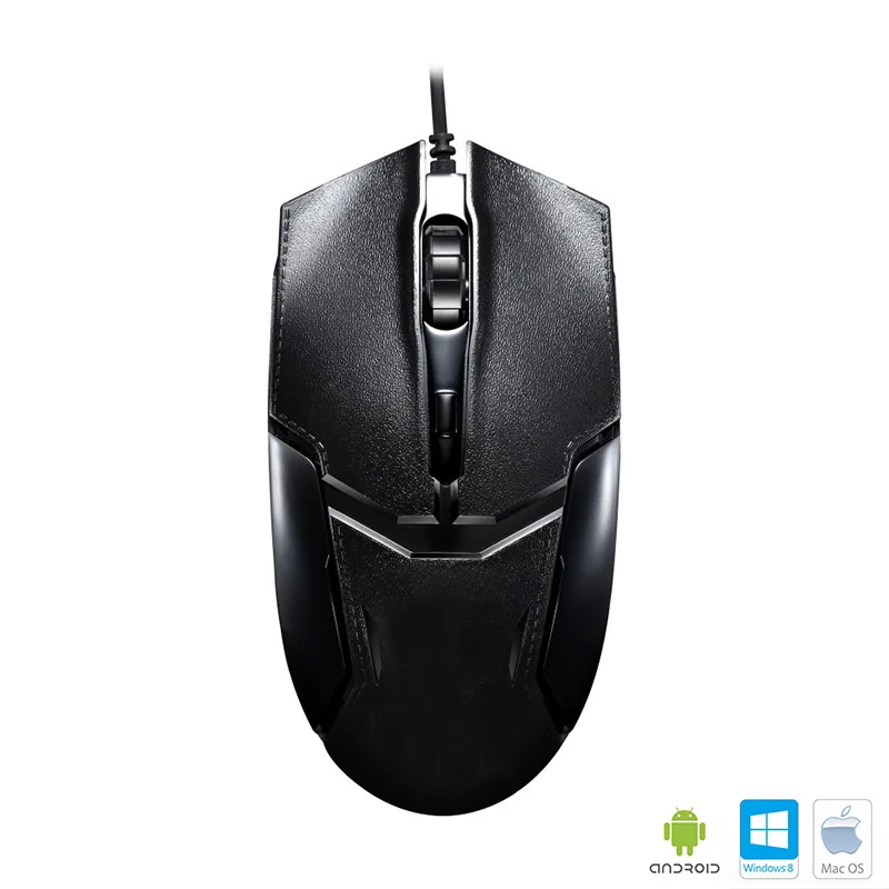 Newest Leather Grain Appearance PU Style 179 USB Wired Mouse For Office